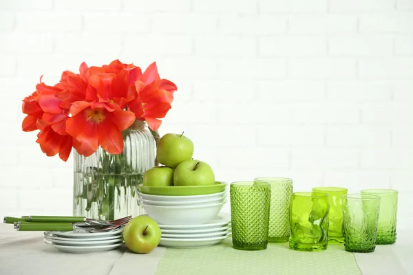 Colorful table settings — Stock Photo, Image