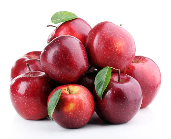 Pommes rouges isolées sur blanc — Photo