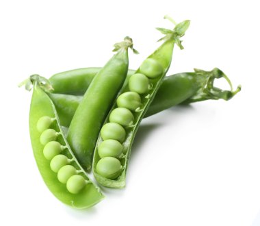 Fresh green peas isolated on white clipart