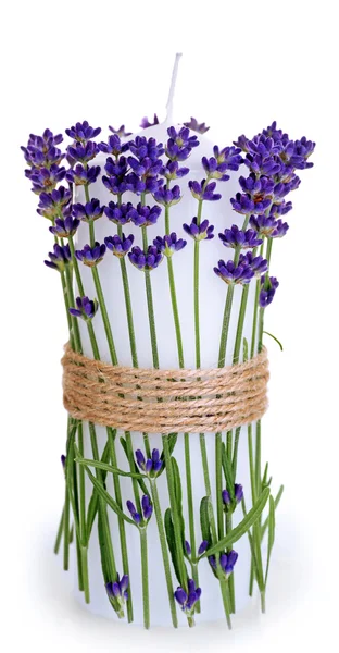 Kaarsen met lavendel — Stockfoto