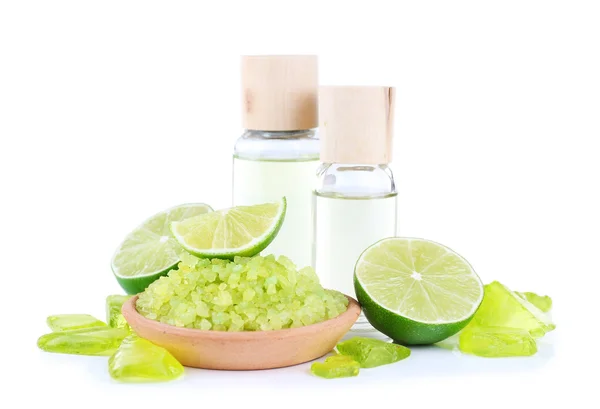 Spa stilleven in groene kleur op wit wordt geïsoleerd — Stockfoto