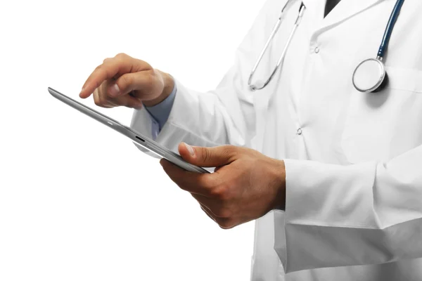 Male doctor with tablet — Stock Photo, Image