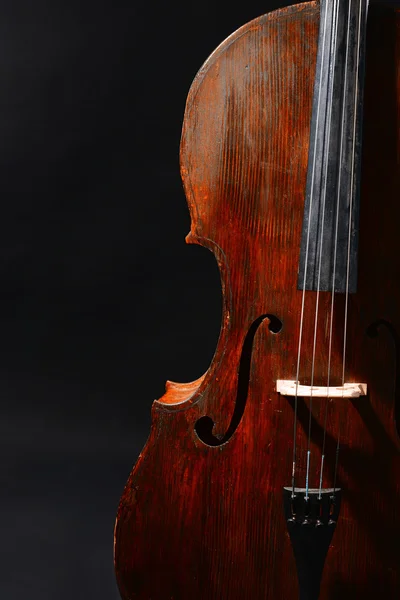 Vintage cello on dark background — Stock Photo, Image