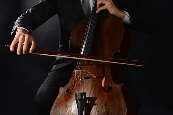 Man playing on cello — Stock Photo, Image