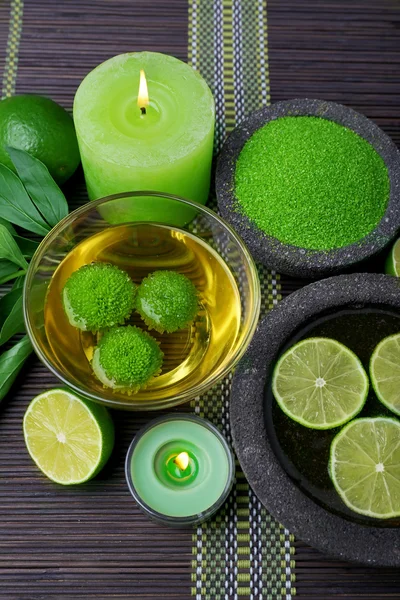 Spa nature morte in colore verde — Foto Stock