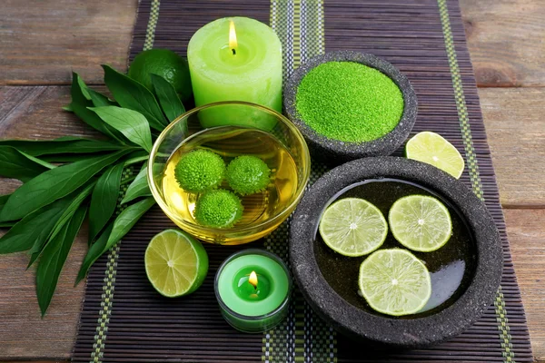 Spa nature morte in colore verde — Foto Stock