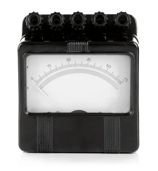 Vintage voltmeter geïsoleerd op wit — Stockfoto