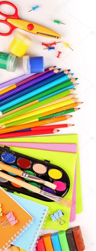 Colorful school stationery