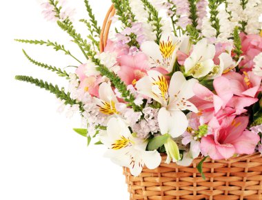 Güzel Çiçek Aranjman sepette yakın çekim