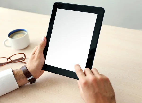 Man working with tablet — Stock Photo, Image