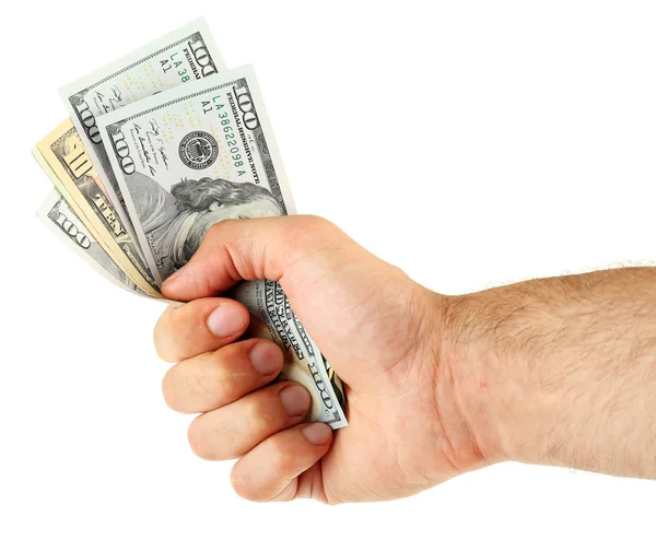 Mano masculina sosteniendo dinero —  Fotos de Stock