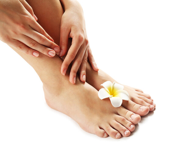 feet at spa pedicure procedure