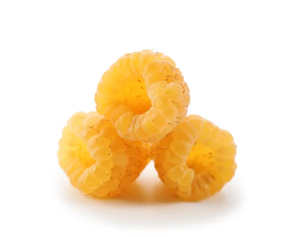 Yellow raspberries isolated on white — Stock Photo, Image