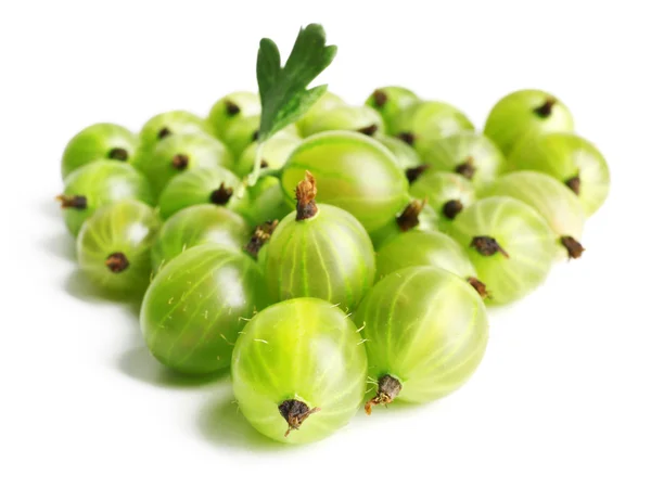 Green gooseberry isolated on white — Stock Photo, Image