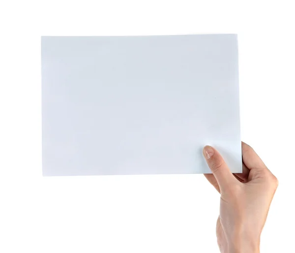 El holding kağıt boş — Stok fotoğraf