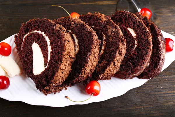 Delicious chocolate roll — Stock Photo, Image