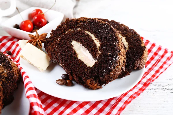 Heerlijke chocolade roll — Stockfoto