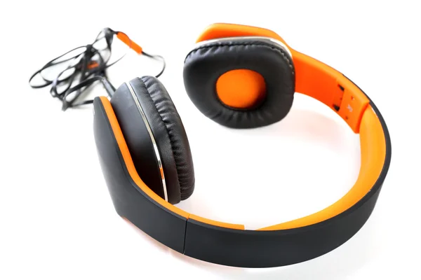 Casque orange isolé sur blanc — Photo