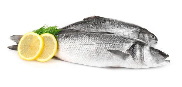 Färsk fisk med dill och citron — Stockfoto