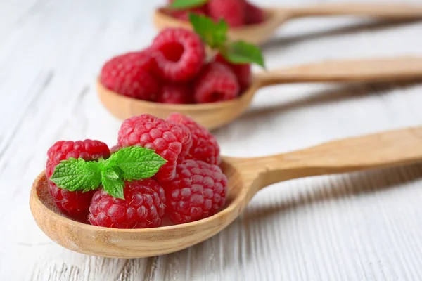 Frische rote Himbeeren — Stockfoto