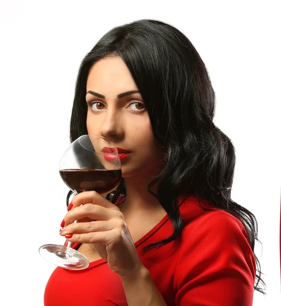 Hübsche junge Frau mit Weinglas — Stockfoto