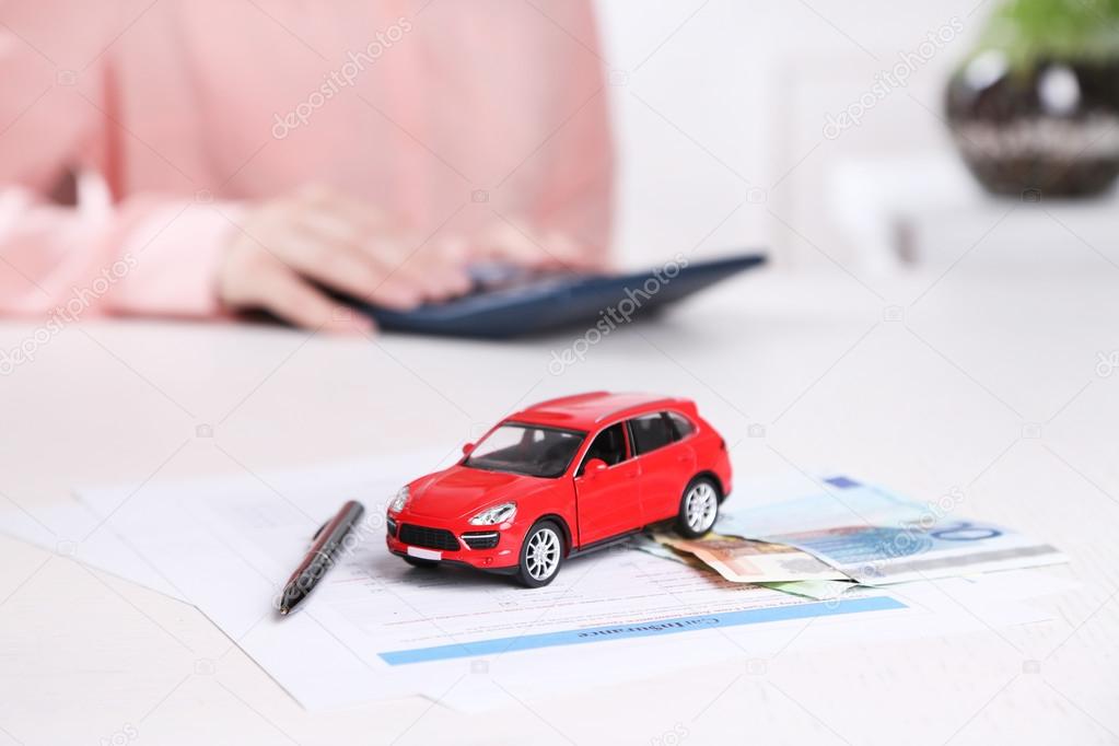 Toy car and documents