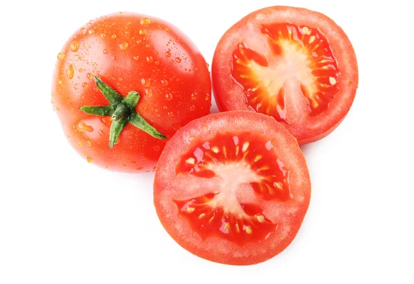 Tomatenscheiben isoliert auf weiß — Stockfoto