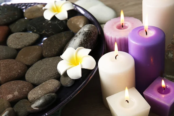 Spa still life with bowl of water — Stock Photo, Image