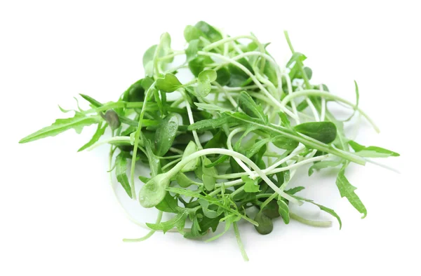 Verse gemengde groene salade geïsoleerd op wit — Stockfoto