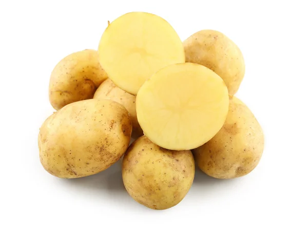 Young potatoes isolated on white — Stock Photo, Image