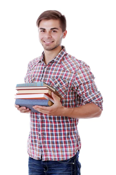 Jonge man met boeken — Stockfoto