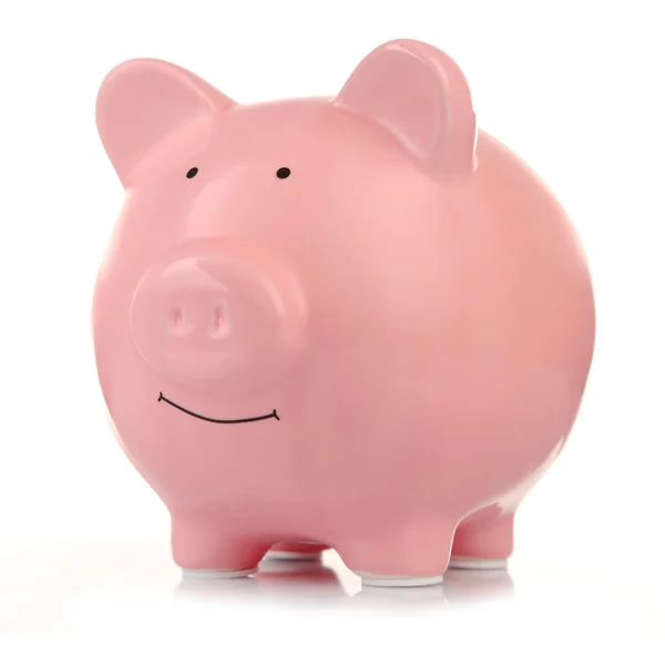 Pink ceramic piggy bank — Stock Photo, Image