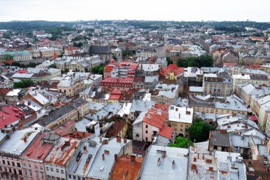 Lviv Cityscape Üstten Görünüm