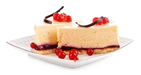 Tasty pieces of cheesecake — Stock Photo, Image