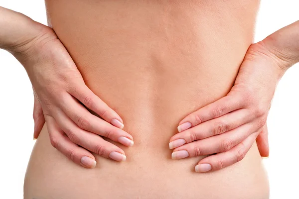 Young girl with back pain — Stock Photo, Image