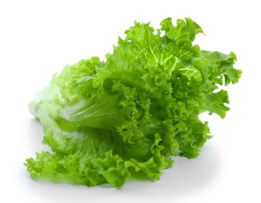 Beyaz üzerinde taze marul.