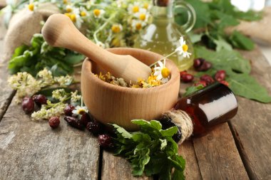 otlar, meyveler ve çiçekler