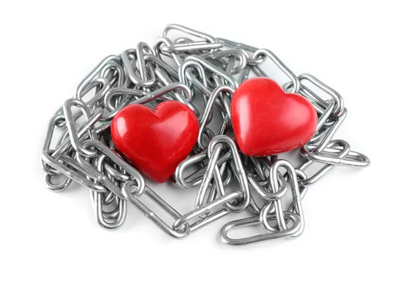 Two red hearts — Stock Photo, Image