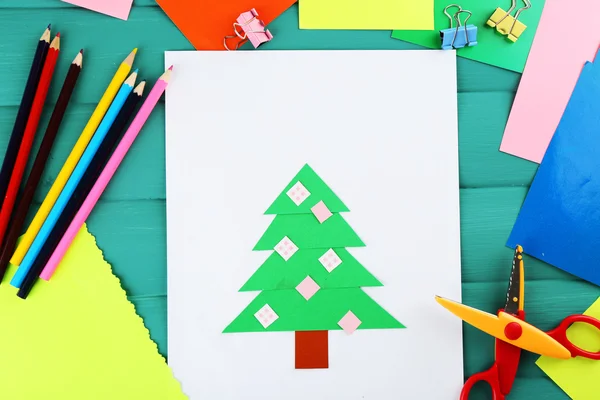 Kreativt papper julgran — Stockfoto