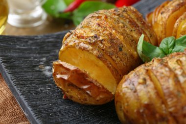 Plaka, closeup fırında patates