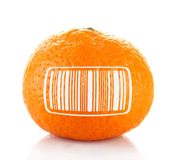 Zralé mandarinky s čárovým kódem — Stock fotografie