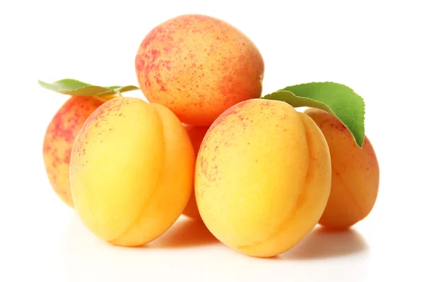 成熟杏子上白色隔离 — 图库照片