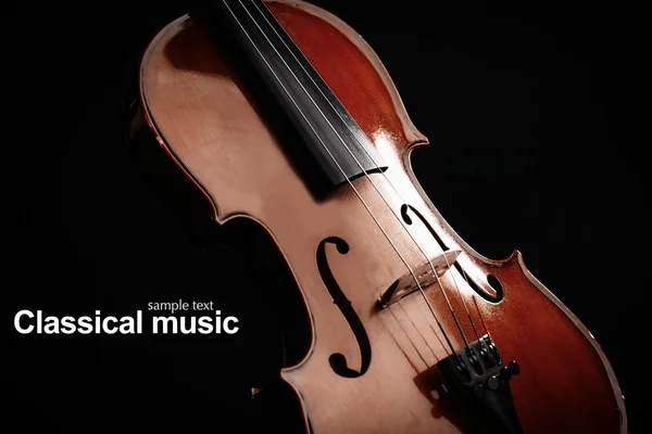 Classical violin on dark background — Stock Photo, Image