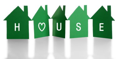 Beyaz izole kağıt evler