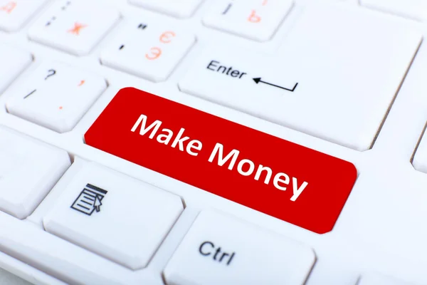 Close up of Make money keyboard button — Stock Photo, Image