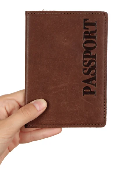 Female hand holding passport — Stock Photo, Image