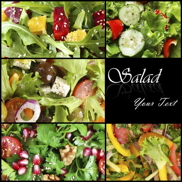 Kleurrijke en smakelijke salade mix — Stockfoto