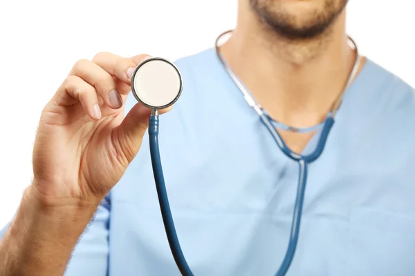 Doctor with stethoscope, closeup — Stock Photo, Image