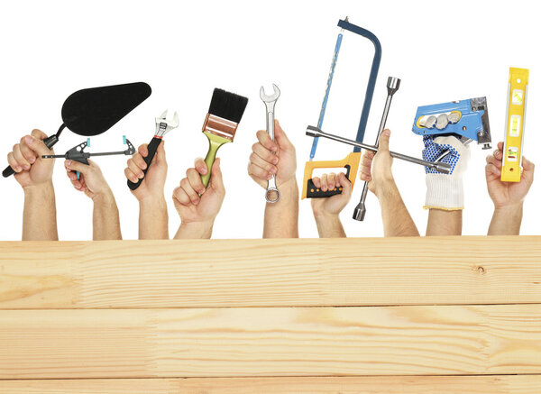 Different instruments in hands