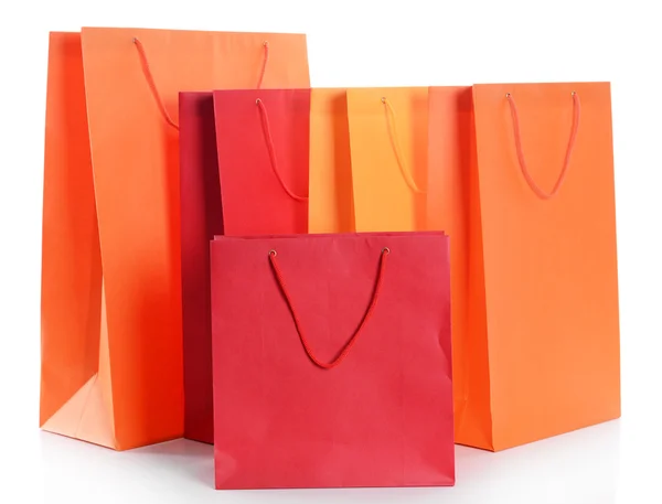 Paper shopping bags isolated on white — Stock Photo, Image